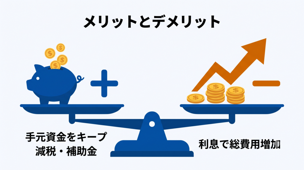 おすすめ商品の選び方。手軽さ・スピード重視の無担保型と、高額・長期返済重視の有担保型の特徴対比図。